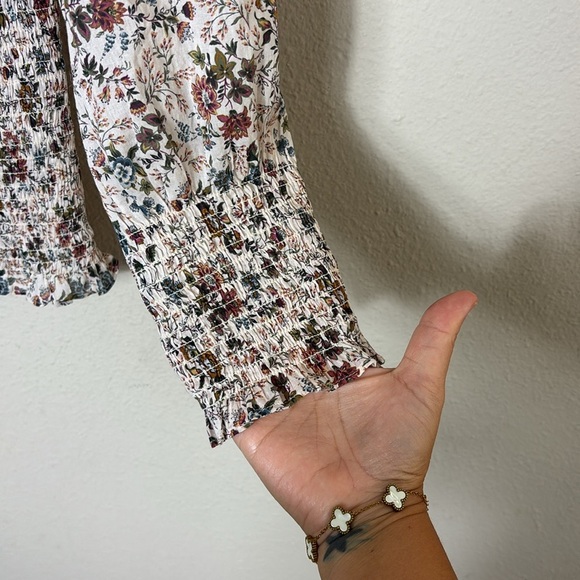 Veronica Beard Kali ruffled smocked floral print cotton top size 4 - Picture 11 of 16